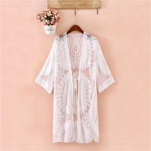 Soleil White Lace Kimono